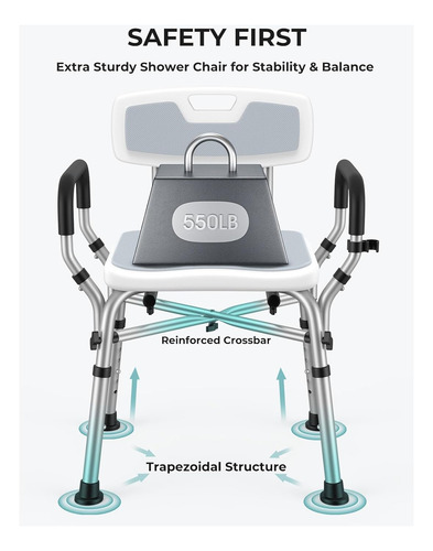 Silla De Ducha Vfauosit Para Ancianos Y Discapacitados 550 L