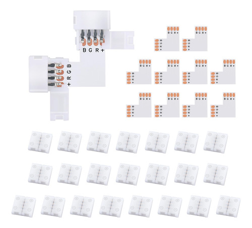 Paquete De 10 Conectores De Esquina De Tira De Luz Led Rgb D