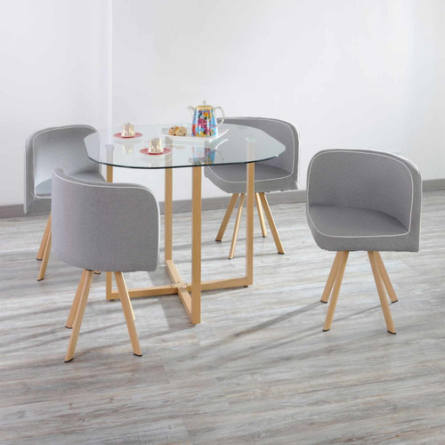 Juego De Comedor Graph Mesa De Vidrio Y 4 Sillas