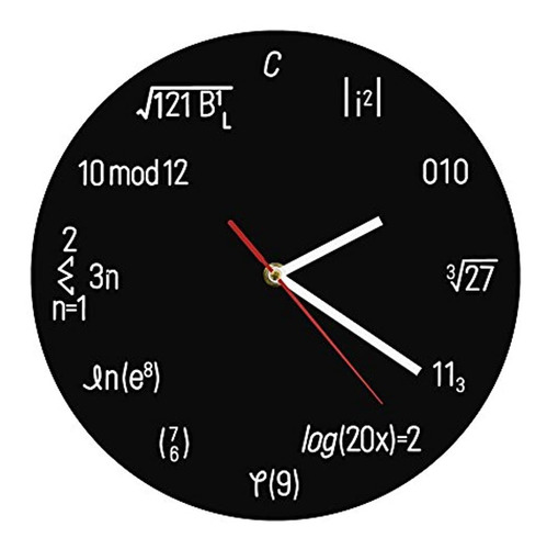 Matemáticas Fórmula Reloj De Pared Geek Ecuación