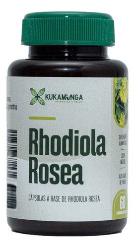 Rhodiola Rosea Premium Energía Y Ánimo 60 Cápsulas Kukamonga Sabor Sin Sabor