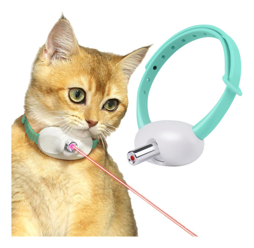 Collar Puntero Láser Juguete Divertido Gato Inteligente Usb Color Verde Claro