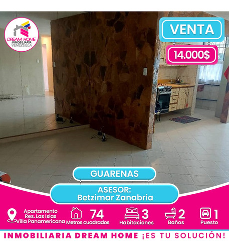 Apartamento En Venta  Res. Las Islas, Villa Panamericana - Guarenas.