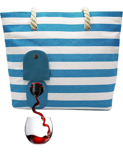 Monedero Vino De Playa (turquesa / Blanco) - Bolso De P...