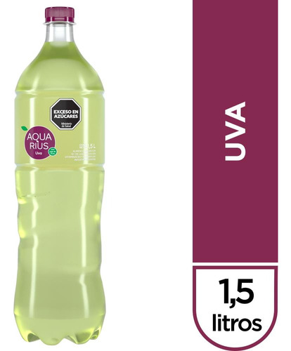 Agua Saborizada Aquarius Uva 1,5 Lt