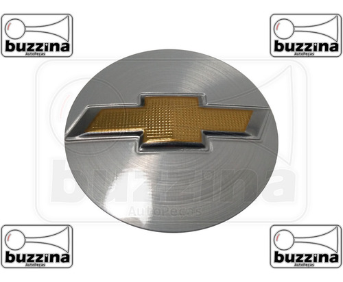 Imagem 2 de 2 de Kit 4 Emblema Gm Chevrolet 3d Prata 51mm Para Calota Miolo