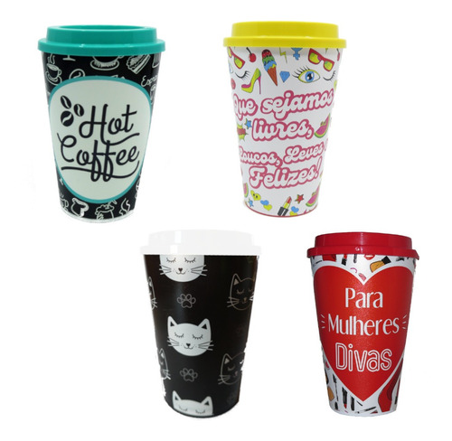 Kit 4 Copos Bucks Estilo Americano Para Café - Livre Bpa