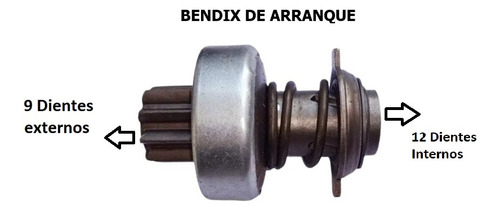 Bendix Arranque Ford Modelo Viejo 9 Externos 12 Internos 