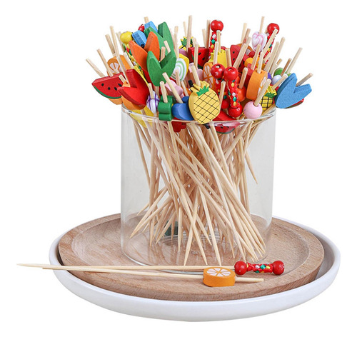100 Palillos Para Comida De 4,7 Pulgadas, Palitos De Cóctel