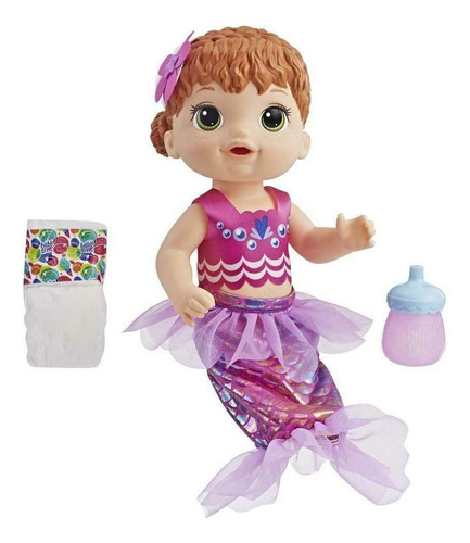 Baby Alive Shimmer N Splash Sirena Muñeca Con Pelo Rojo