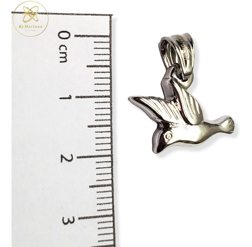 Imagen 4 de 6 de Dije Acero Quirurgico Cardinal Colibri 15 X 20mm