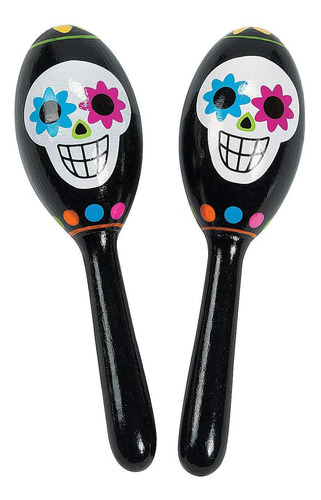 Maracas Del Día De Muertos, 12 Piezas, Actividades Edu...