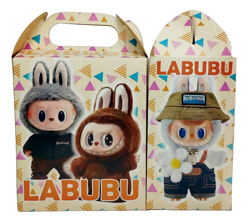 Caja Dulcera + Platos + Vasos Kit Fiesta 20 Niños Labubu Labubu Labubu