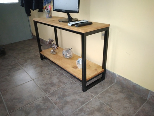 Rack Para Pc O Tv En Hierro Y Madera