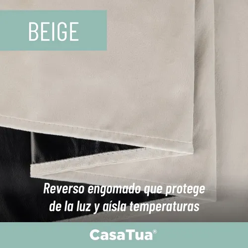 Cortina 100% Blackout Terciopelo Engomada 135x220 Casatua X2