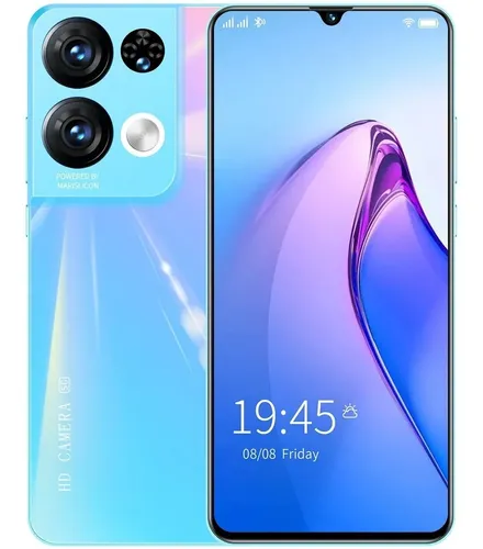 Tel fono Inteligente Android Azul Claro Rino 8 Pro 6.7 Pulgadas