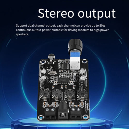 Módulo Amplificador Dc12v-24v Clase D 50wx2 Hifi Stereo Blue