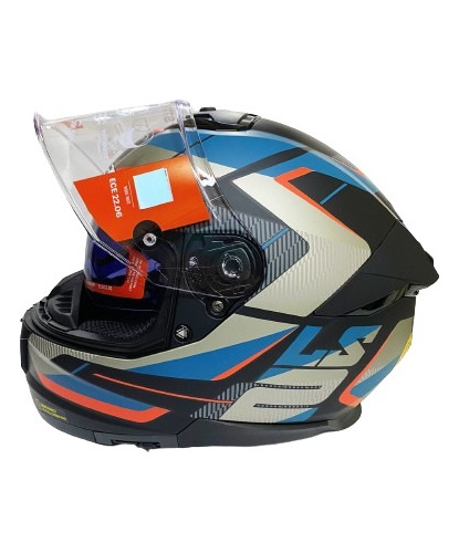  Casco Integral Ls2 Ff808 Road Azul Negro Mate Con Lentes 