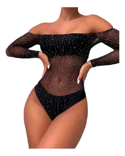 Lencería Sexy Body Red Strass Con Brillo