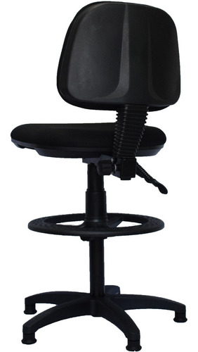 Imagen 2 de 5 de Silla Oficina Para Cajero Con Espaldar Reclinabre Negra