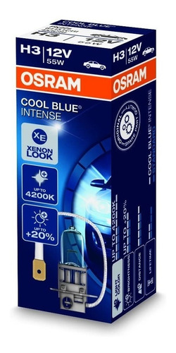 Imagem 1 de 6 de Lâmpada Osram H3 Cool Blue Intense 12v 55w 20% + Luz Farol