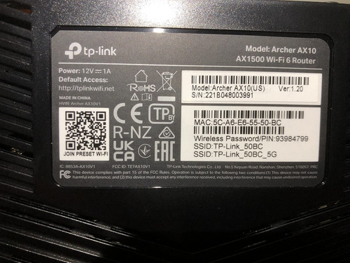 Router Wifi 6 Tp-link Archer Ax10 802.11ax Con 4 Puertos Lan