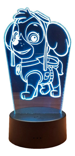 Lámpara Luz Led 3d Rgb Figura Skye Paw Patrol