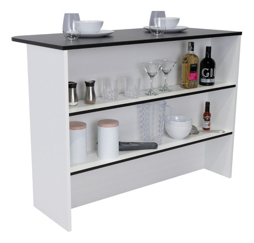 Barra Auxiliar Cocina Fendi Rta Blanco + Wengue