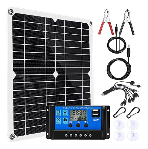 Kit Solar Portátil 20w 12v Monocristalino Para Hogar Y Rv