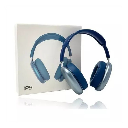 Headphone Bluetooth 5.0 Com Entrada Auxiliar De Cabo Cor Azul