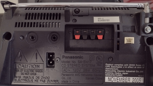 Minicomponente Panasonic Con Bocinas Negro 40 W (Usado)