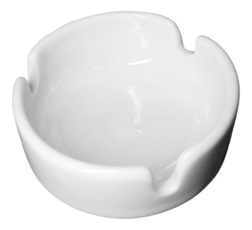 Imagen 1 de 7 de Cenicero De Porcelana Blanca 3 Cavidades Bar X 1 Unidad