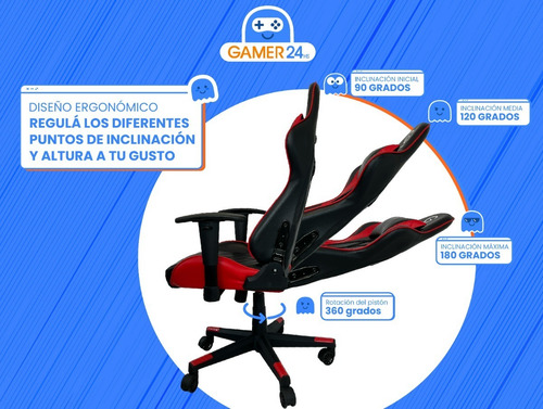 Silla Gamer Reclinable Cuero Ecológico Blaster 381 Tgh