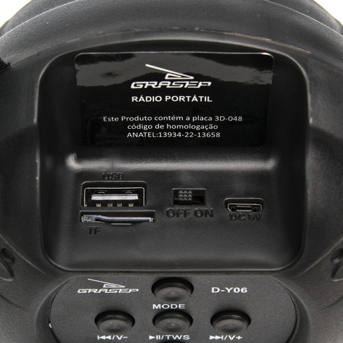 Caixa De Som Bluetooth 5w Rms Real Mp3 Led Rgb Tws Usb Sd Fm Cor Preto