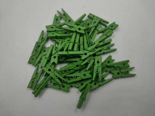 Mini Prendedores Verde Varal Foto E Tela Memory 50 Unid