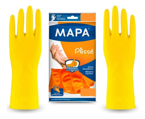 comprar Guantes 100% Latex Extra Duraderos Amarillo Limpieza Mapa