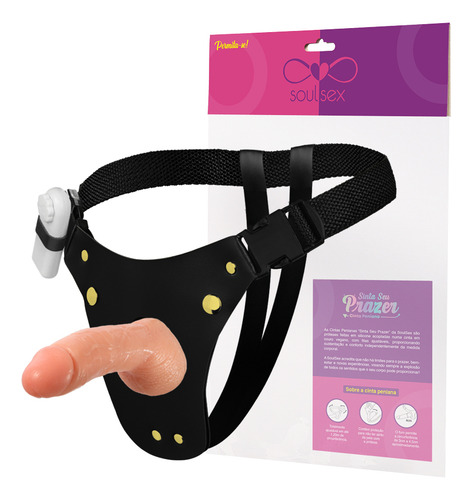 Cinta Peniana Prótese Pênis Realística Com Vibro 15x3,3cm