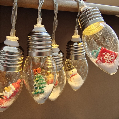 Cadenas Led Navideñas De Bolas De Nieve Con Luces Nocturnas