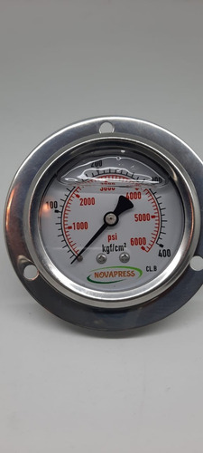 Manometro. Horizontal C/ Flange Inox 0-250 Kg:3500 Psi R.1/4