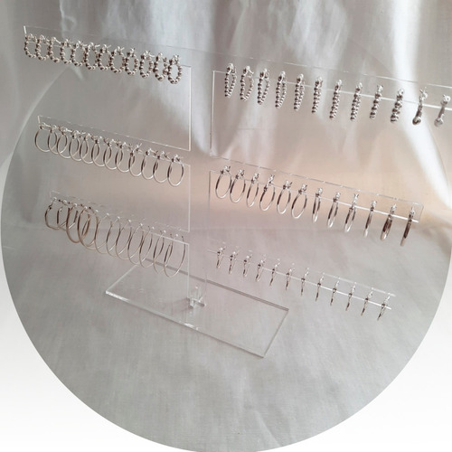 Imagen 2 de 8 de Exhibidor De Aros 3 Niveles 36 Pares En Acrílico De 3mm