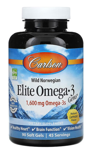 Carlson Labs Elite Omega 3 1600 Mg 90 Softgels Sfn