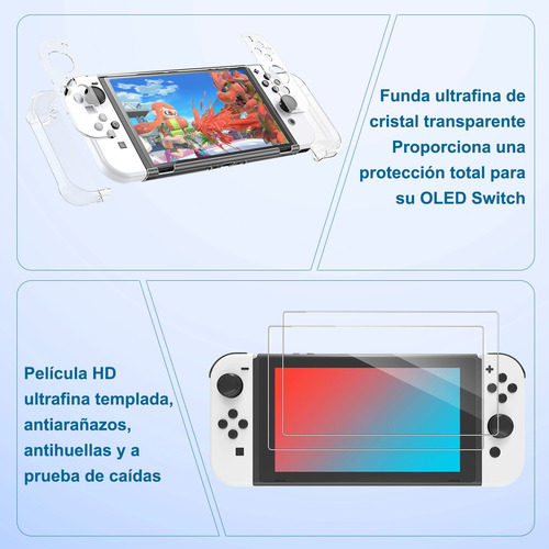 Kit Estuche De Accesorios Para Nintendo Switch Oled Funda Gris