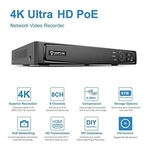 Actualizacion Nvr4.0 8ch 4k Poe Nvr Red Grabadora Video