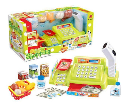 Caja Registradora Con Escáner, Set De Compras, Con Sonido