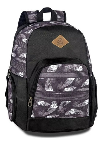 Mochila Estampada Adulto Masculina C/ Porta Notebook - Clio Cor Preto Desenho do tecido Estampado