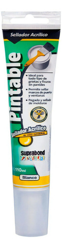 Sellador Acrílico Pintable Suprabond 110ml Blanco