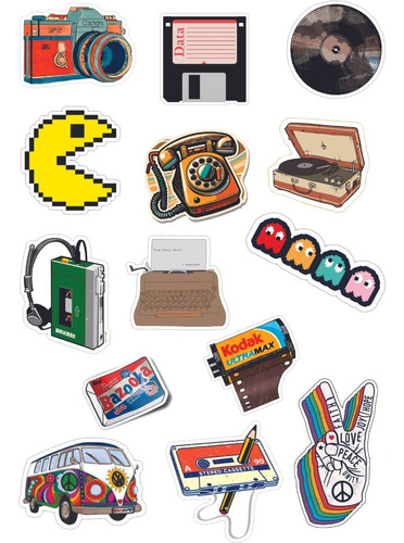 Stickers Vinilo P/termo, Netbooks, Vasos, Notebook Retro