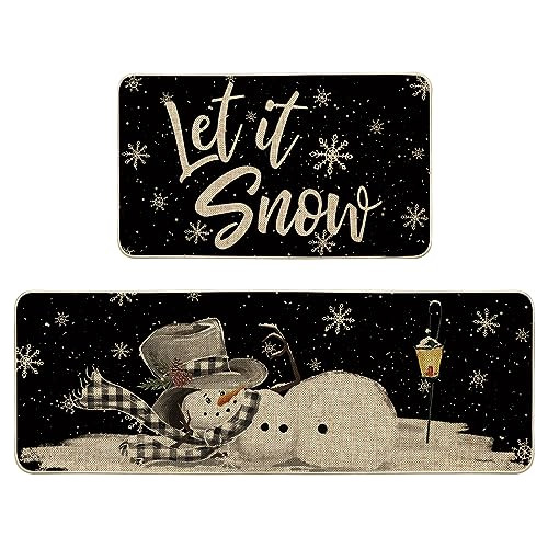 Tapetes De Cocina Decorativos  Let It Snow  Copos De Ni...