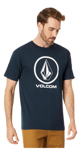 Volcom Polera De Manga Corta Crisp Stone Para Hombre, Azul