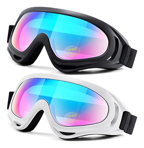 Loeo Paquete De 2 Gafas De Esquí De Nieve, Gafas